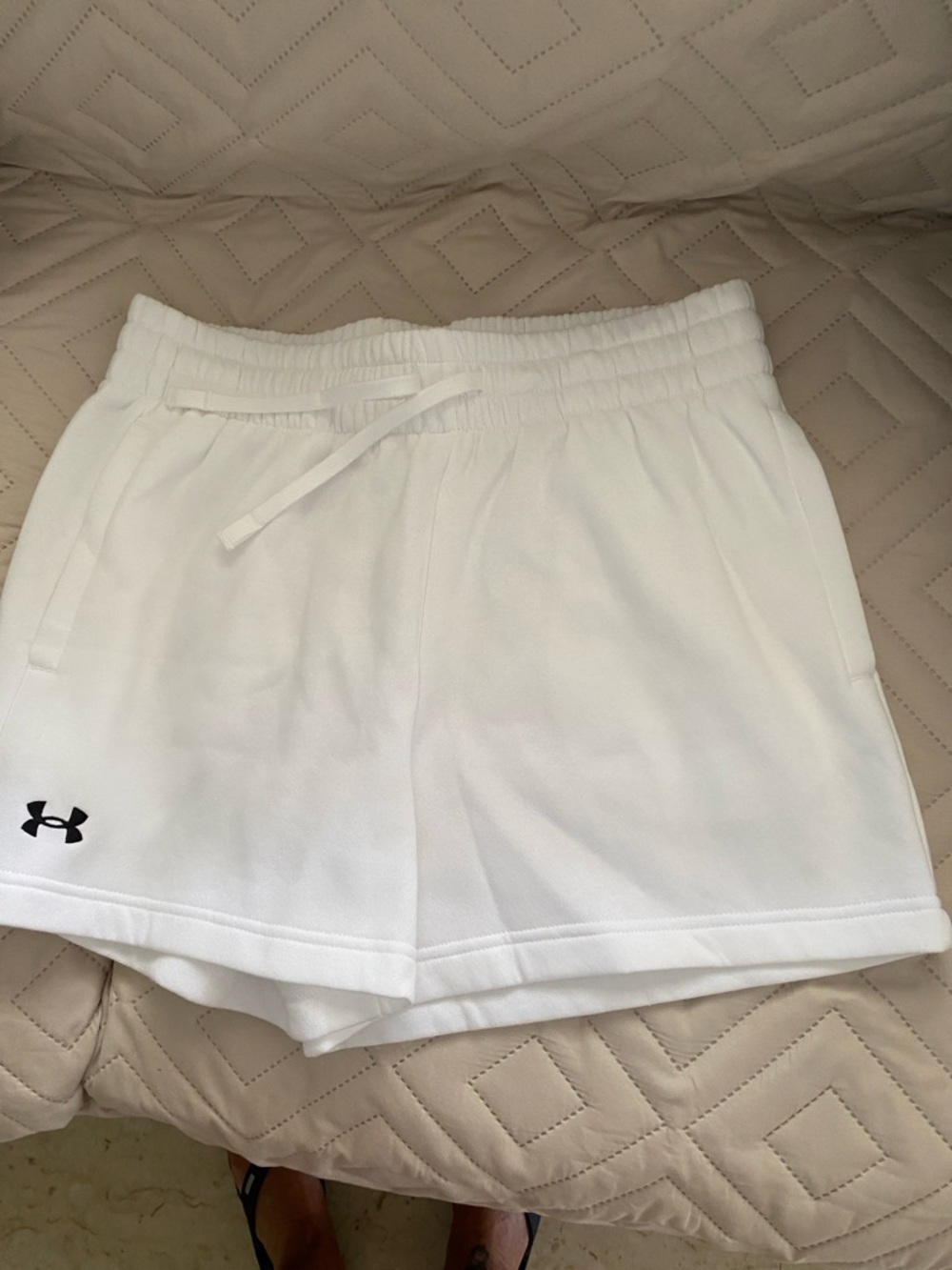 Under Armour White Women's Athletic Shorts with Logo
